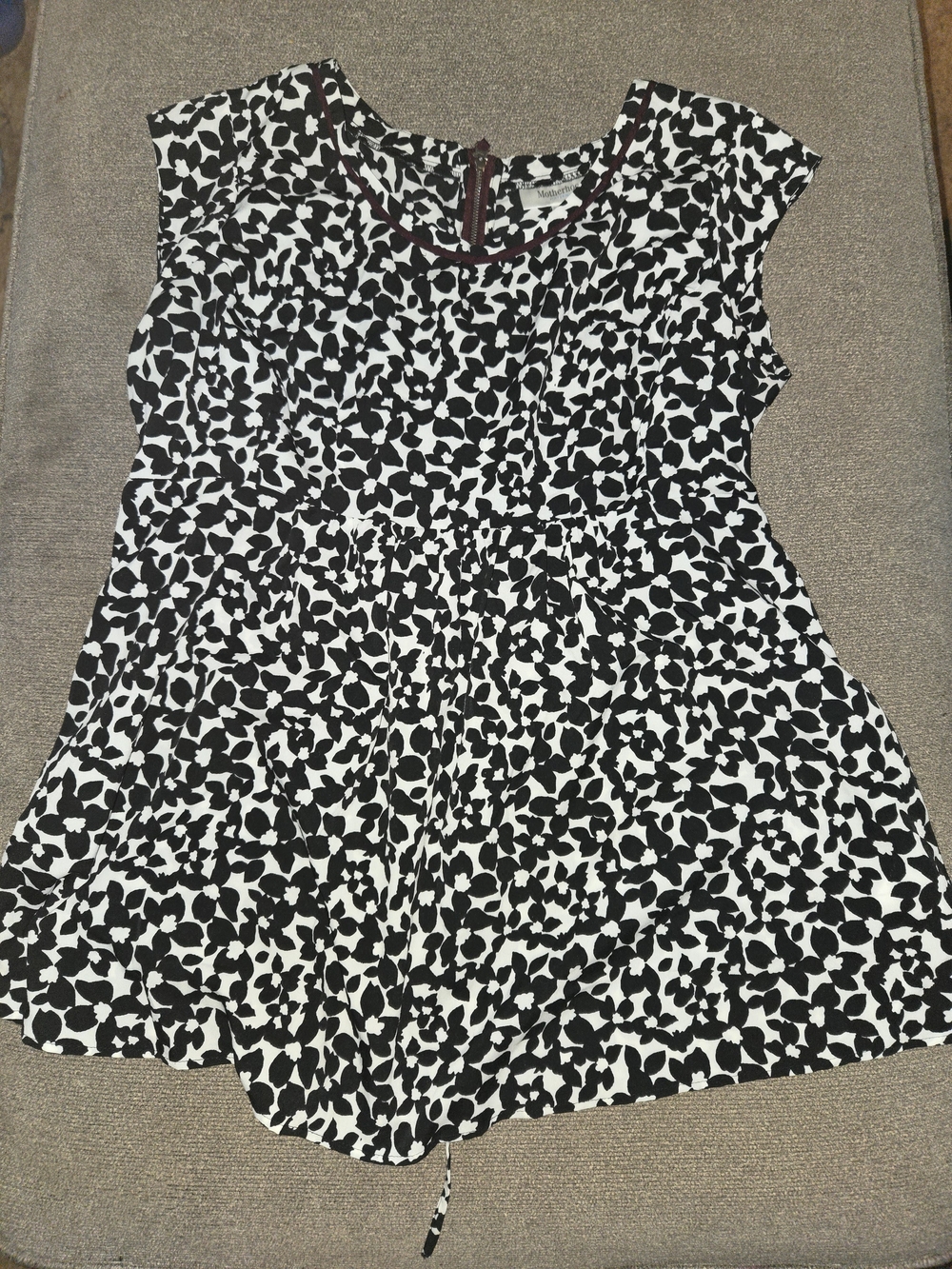 Motherhood Black and White Printed Cap Sleeve Tunic